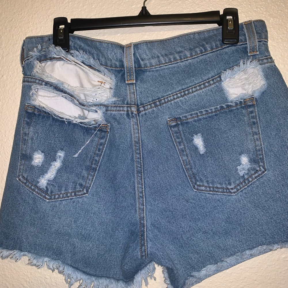 High waisted jean shorts